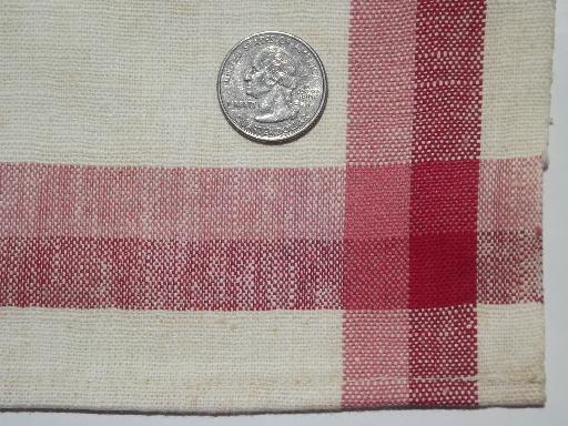 photo of vintage Martex kitchen dish towels, primary color checked cotton towel set #4