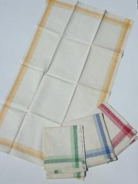 catalog photo of vintage Martex kitchen dish towels, primary color checked cotton towel set