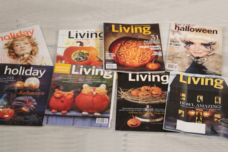 photo of vintage Martha Stewart Living magazines, lot Halloween special & October back issues #1