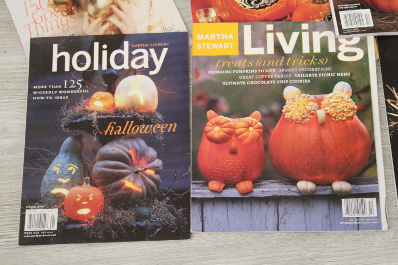 photo of vintage Martha Stewart Living magazines, lot Halloween special & October back issues #2