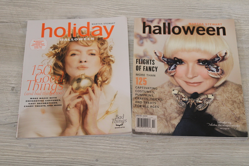 photo of vintage Martha Stewart Living magazines, lot Halloween special & October back issues #3