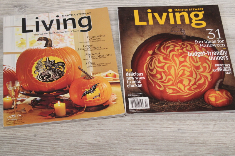 photo of vintage Martha Stewart Living magazines, lot Halloween special & October back issues #4