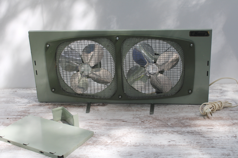 photo of vintage Marvin 282 window fan, sturdy metal frame w/ dual fans, working 3 position switch  #6