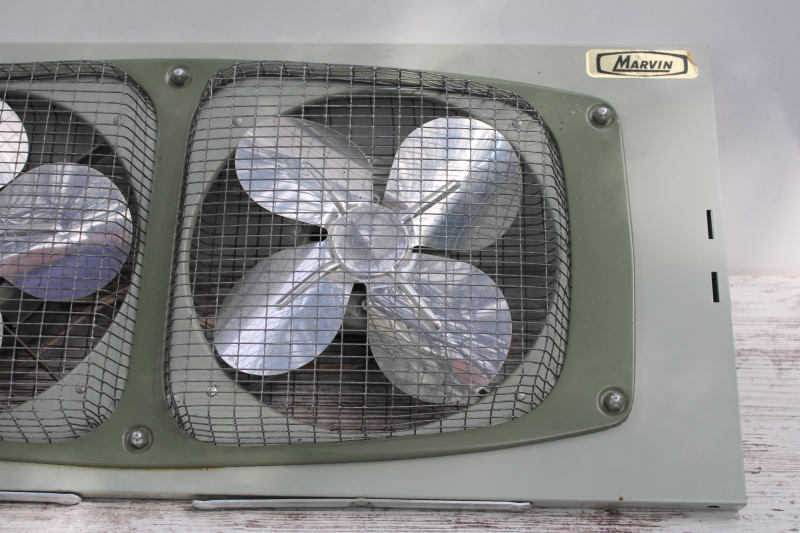 photo of vintage Marvin 282 window fan, sturdy metal frame w/ dual fans, working 3 position switch  #12