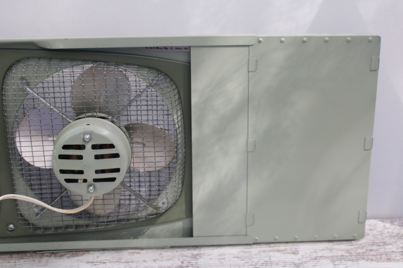 photo of vintage Marvin 282 window fan, sturdy metal frame w/ dual fans, working 3 position switch  #19