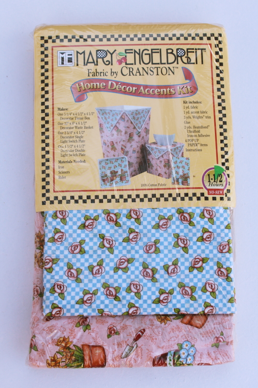 photo of vintage Mary Engelbreit Cranston print cotton fabric kit w/ 1 yd each two prints #1