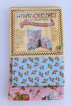 catalog photo of vintage Mary Engelbreit Cranston print cotton fabric kit w/ 1 yd each two prints