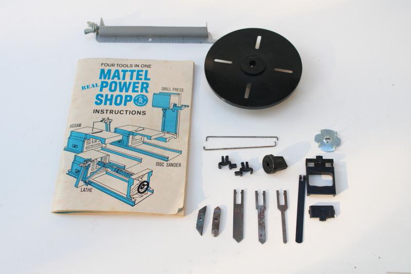 photo of vintage Mattel Power Shop parts unit with case, toy shopsmith woodworking power tools #3