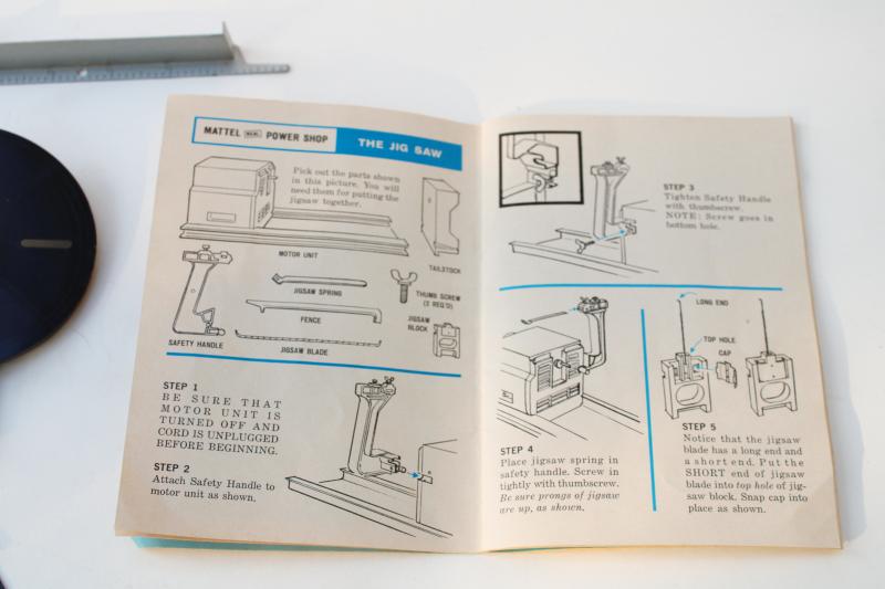 photo of vintage Mattel Power Shop parts unit with case, toy shopsmith woodworking power tools #5