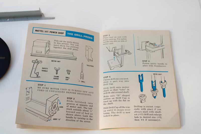 photo of vintage Mattel Power Shop parts unit with case, toy shopsmith woodworking power tools #6