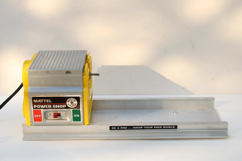 photo of vintage Mattel Power Shop parts unit with case, toy shopsmith woodworking power tools #12