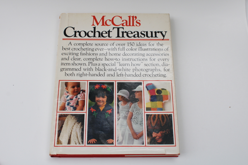 photo of vintage McCalls Crochet book, instruction & patterns, retro granny squares, hippie fashion #1