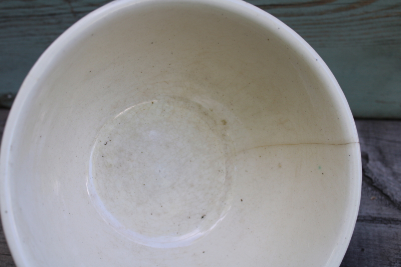 photo of vintage McCoy ovenware pottery pink & blue band mixing bowl very shabby 8 inch bowl #3