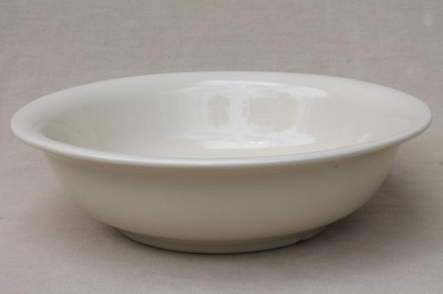 photo of vintage McCoy pottery plain ivory glaze salad or spaghetti bowl, big round serving dish #1