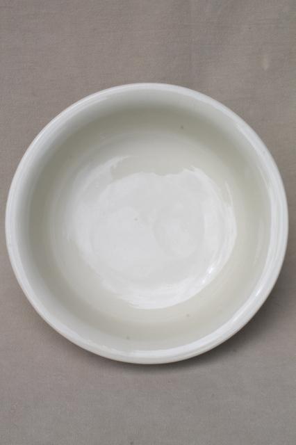 photo of vintage McCoy pottery plain ivory glaze salad or spaghetti bowl, big round serving dish #2