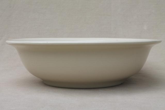 photo of vintage McCoy pottery plain ivory glaze salad or spaghetti bowl, big round serving dish #3