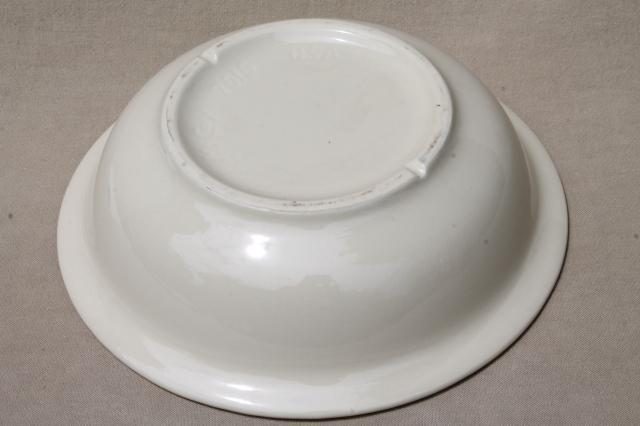 photo of vintage McCoy pottery plain ivory glaze salad or spaghetti bowl, big round serving dish #4