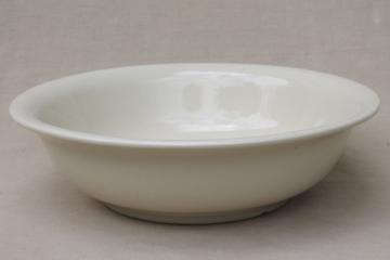 catalog photo of vintage McCoy pottery plain ivory glaze salad or spaghetti bowl, big round serving dish