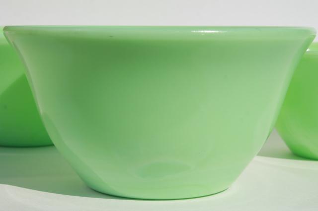 photo of vintage McKee jadite green jadeite glass mixing bowls nesting bowl stack #8