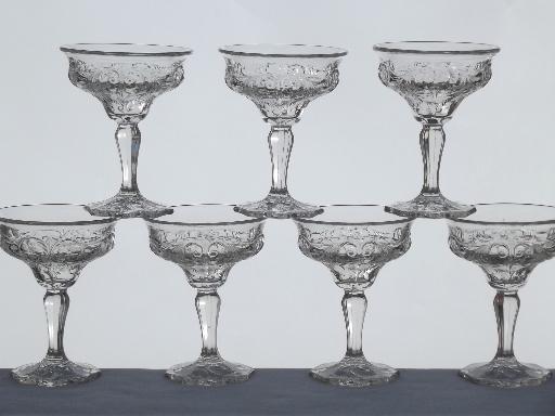 photo of vintage McKee rock crystal depression glass champagne glasses #1