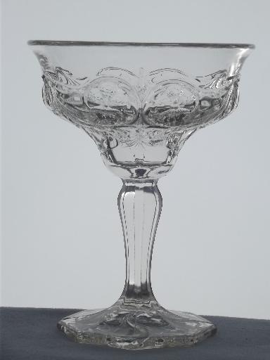 photo of vintage McKee rock crystal depression glass champagne glasses #2