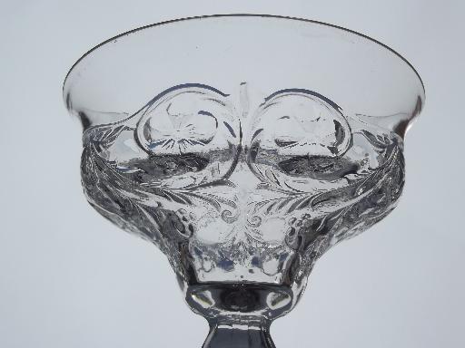 photo of vintage McKee rock crystal depression glass champagne glasses #6