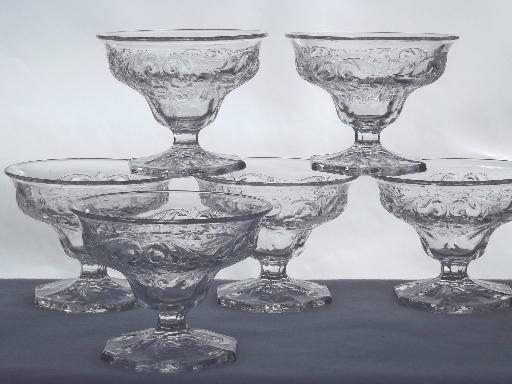 photo of vintage McKee rock crystal depression glass ice cream dishes set of 6 #1