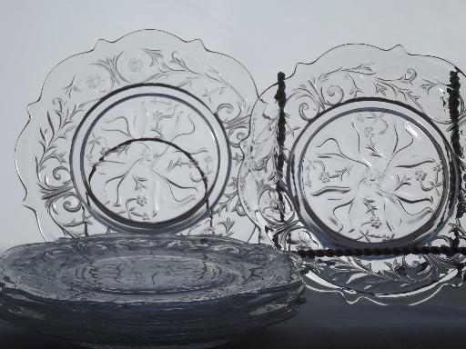 photo of vintage McKee rock crystal depression glass salad plates, set of 6 #1