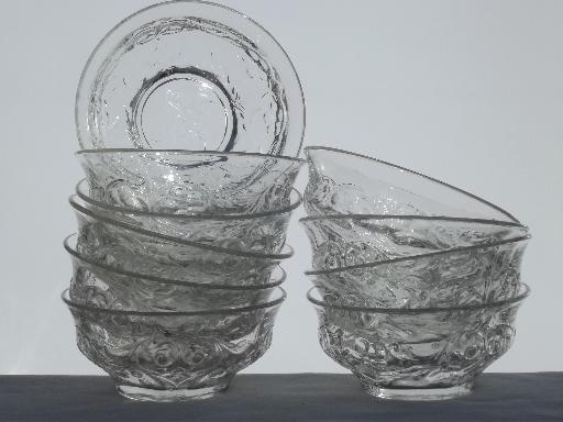 photo of vintage McKee rock crystal depression glass, set of 10 soup / cereal bowls #1