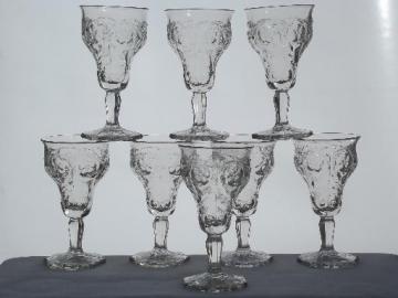 catalog photo of vintage McKee rock crystal depression glass water glasses, 8 goblets 