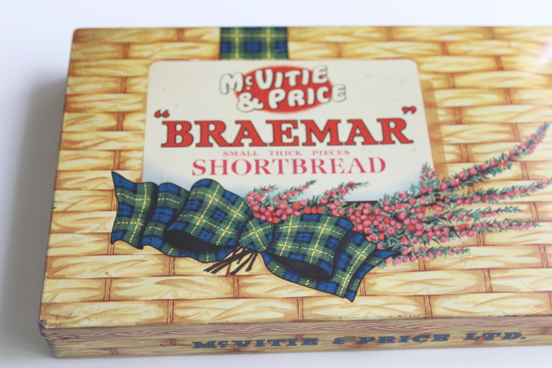 photo of vintage McVities biscuit tin, McVitie & Price Braemar Scottish shortbread box  #2