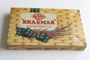 catalog photo of vintage McVities biscuit tin, McVitie & Price Braemar Scottish shortbread box 