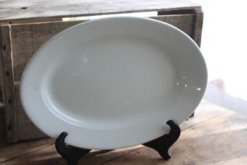 catalog photo of vintage Meakin white ironstone platter, huge heavy china tray or turkey platter