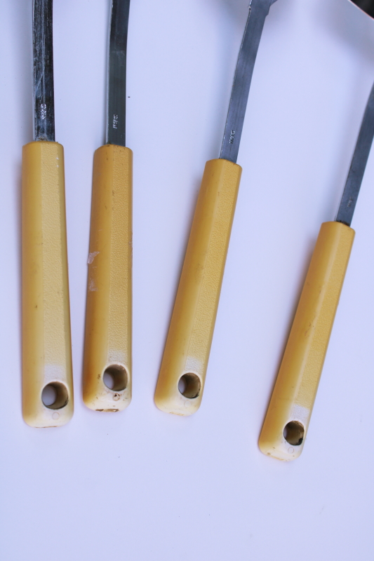 photo of vintage Merry Mushroom print kitchen utensils, Japan stainless spoons, spatula & fork  #5