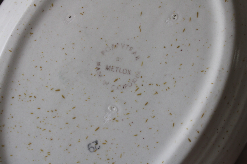 photo of vintage Metlox PoppyTrail Woodland autumn leaves pattern oval dish, fall harvest Thanksgiving dinnerware #5