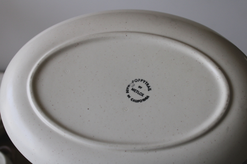 photo of vintage Metlox PoppyTrail Woodland autumn leaves pattern platter, fall harvest Thanksgiving dinnerware  #3