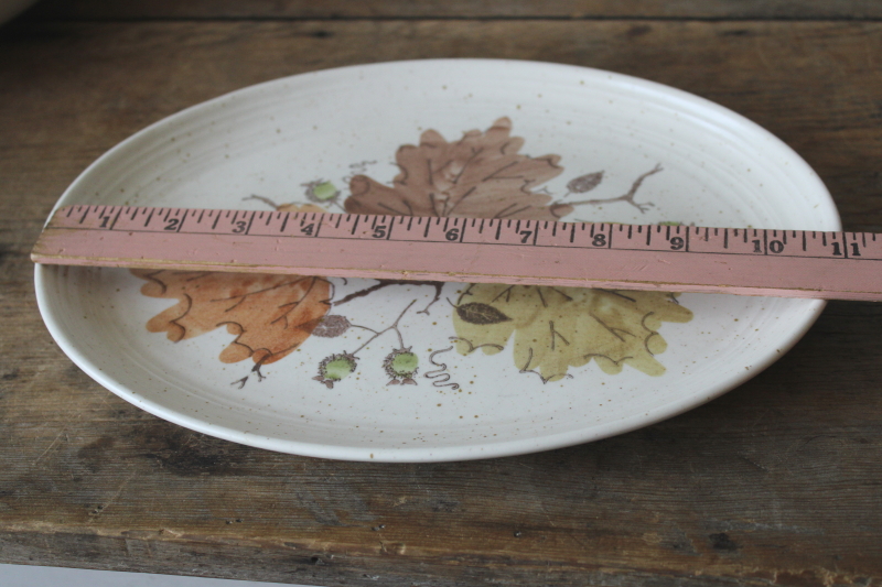 photo of vintage Metlox PoppyTrail Woodland autumn leaves pattern platter, fall harvest Thanksgiving dinnerware  #4