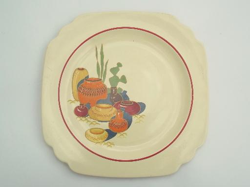 photo of vintage Mexicana & Hacienda Homer Laughlin Mexican theme pottery dinnerware #9