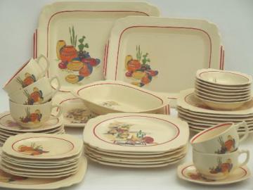 catalog photo of vintage Mexicana & Hacienda Homer Laughlin Mexican theme pottery dinnerware