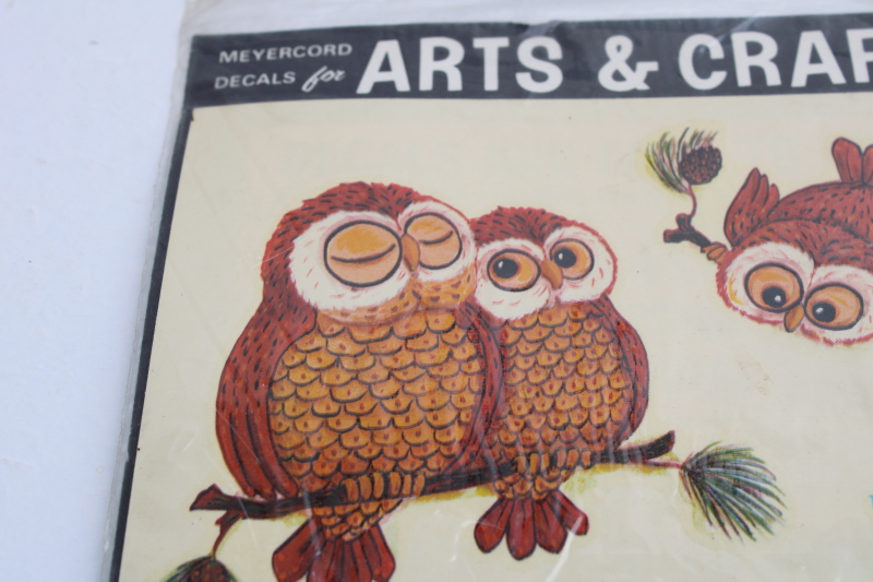 photo of vintage Meyercord decals, retro owls, funny owl family retro graphics #2