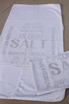 catalog photo of vintage Michigan Diamond salt sacks, primitive printed cotton sack fabric feed bags