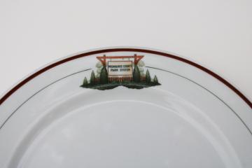 catalog photo of vintage Milwaukee County Parks ironstone china restaurant ware plate, Onadaga pottery