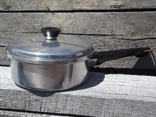 photo of vintage Mirro aluminum pan w/ steam vent lid for vegetables or saucepan #1