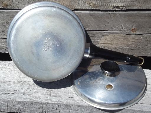 photo of vintage Mirro aluminum pan w/ steam vent lid for vegetables or saucepan #3