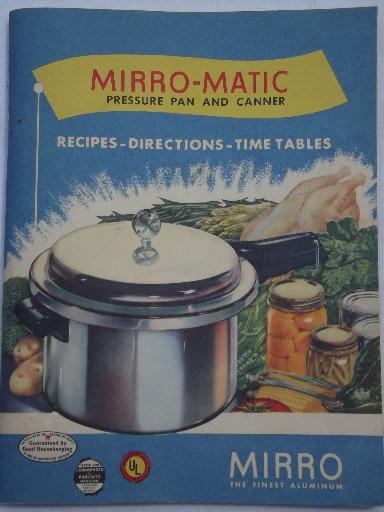 photo of vintage Mirro-Matic pressure cooker user's guide, cookbook and instructions #1