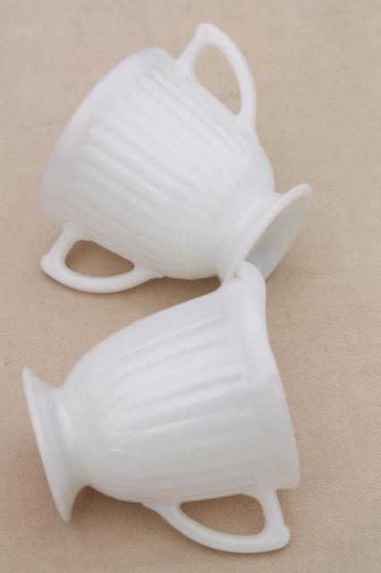 photo of vintage Monax petalware opalescent glass milk glass cream & sugar set #2