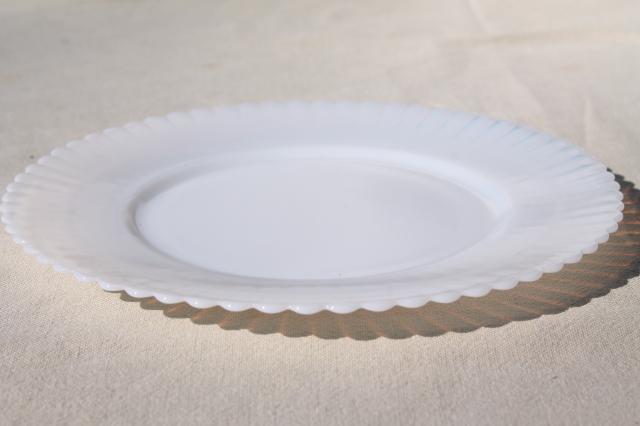 photo of vintage Monax petalware opalescent glass milk glass salad plates set of 4 #5