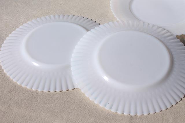 photo of vintage Monax petalware opalescent glass milk glass salad plates set of 4 #7