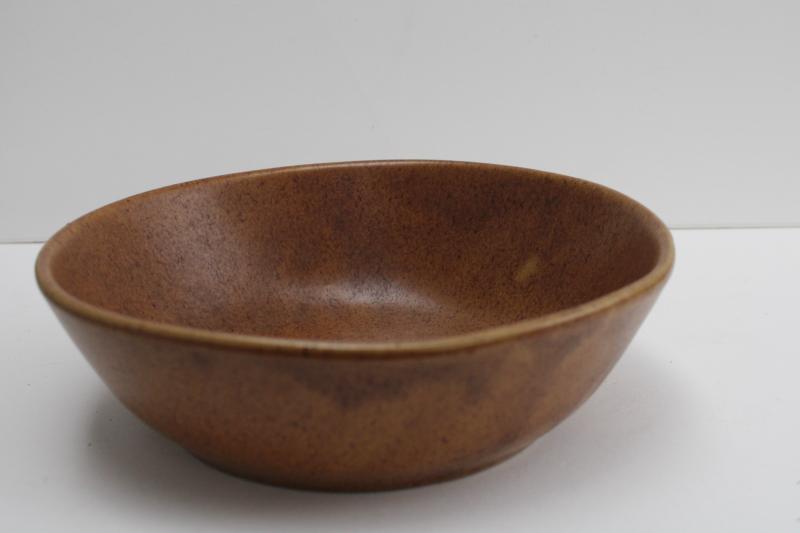 photo of vintage Monmouth Western pottery stoneware bowl, Mojave brown matte glaze #1