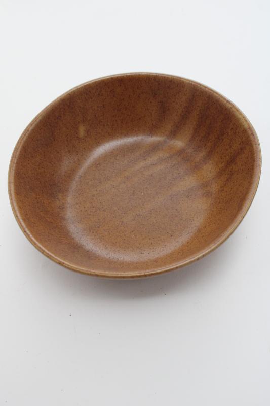 photo of vintage Monmouth Western pottery stoneware bowl, Mojave brown matte glaze #2